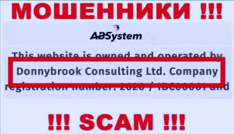 Сведения о юридическом лице AB System, ими является контора Donnybrook Consulting Ltd