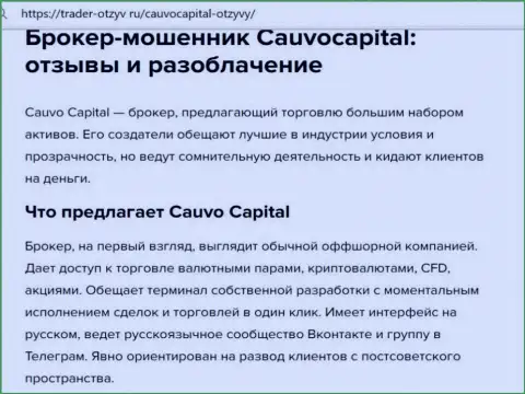 КаувоКапитал - это МОШЕННИКИ !!! статья с доказательствами незаконных комбинаций