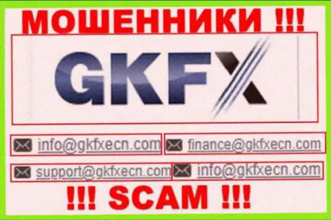 В контактных сведениях, на информационном ресурсе мошенников GKFXECN, размещена вот эта почта