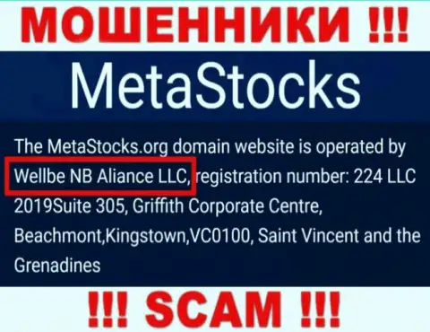 Юридическое лицо компании MetaStocks - это Wellbe NB Aliance LLC, инфа позаимствована с официального сайта