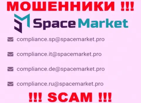 На е-майл, расположенный на web-сервисе мошенников SpaceMarket Pro, писать сообщения довольно-таки рискованно - это АФЕРИСТЫ !!!