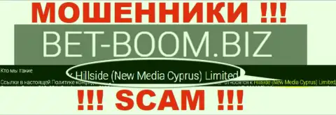 Юридическим лицом, владеющим интернет мошенниками Hillside (New Media Cyprus) Limited, является Hillside (New Media Cyprus) Limited