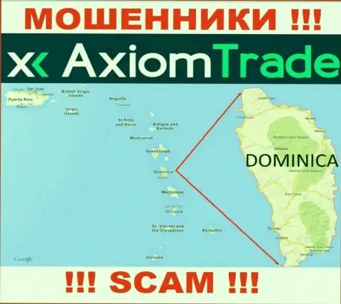 У себя на веб-портале Аксиом Трейд указали, что зарегистрированы они на территории - Commonwealth of Dominica
