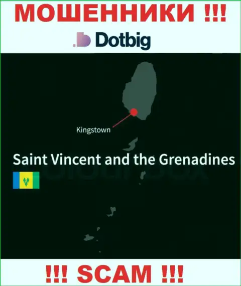 Dot Big имеют оффшорную регистрацию: Kingstown, St. Vincent and the Grenadines - будьте крайне внимательны, мошенники