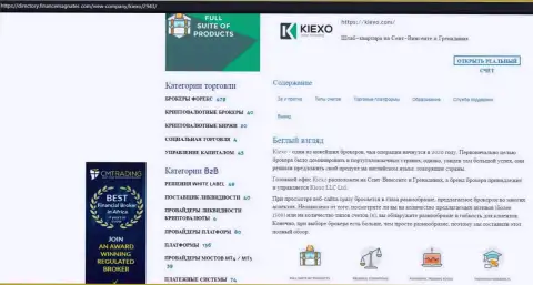 Обзор о условиях спекулирования форекс компании Kiexo Com, представленный на web-сервисе Directory FinanceMagnates Com