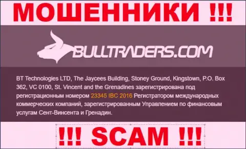 Bulltraders Com это МОШЕННИКИ, номер регистрации (23345 IBC 2016) тому не препятствие