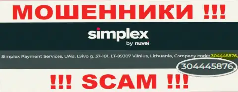 Присутствие номера регистрации у SimplexCc Com (304445876) не говорит о том что организация надежная
