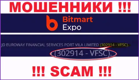 302914-VFSC - это рег. номер Bitmart Expo, который приведен на сайте организации