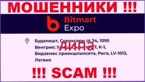 Юридический адрес регистрации компании Bitmart Expo фейковый - взаимодействовать с ней довольно рискованно
