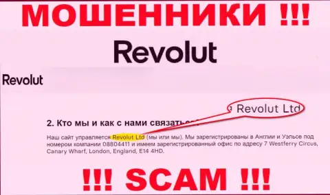 Revolut Ltd - это компания, которая руководит internet-разводилами Revolut Ltd