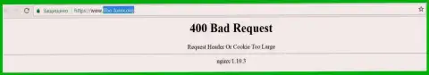 Официальный веб-сайт форекс дилера FIBO Group некоторое количество дней вне доступа и выдает - 400 Bad Request (ошибка)