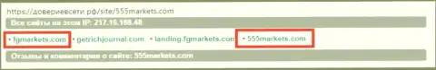 Одинаковый ip адрес на двоих имеют forex брокерские конторы 555Мarkets Сom и FG Markets - SCAM