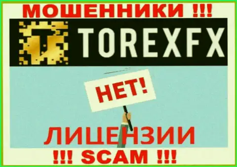 Мошенники TorexFX промышляют незаконно, потому что не имеют лицензионного документа !!!